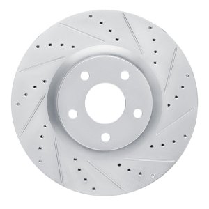 Ford Escape Brake Rotor (1) - Front Right - R1 Concepts - Drilled & Slotted - Silver - `20-`25